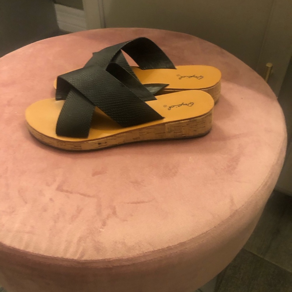 Black slides. Never Worn